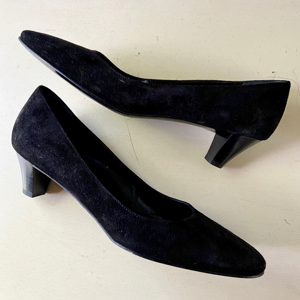 Salvatore Ferragamo Black Suede Heels